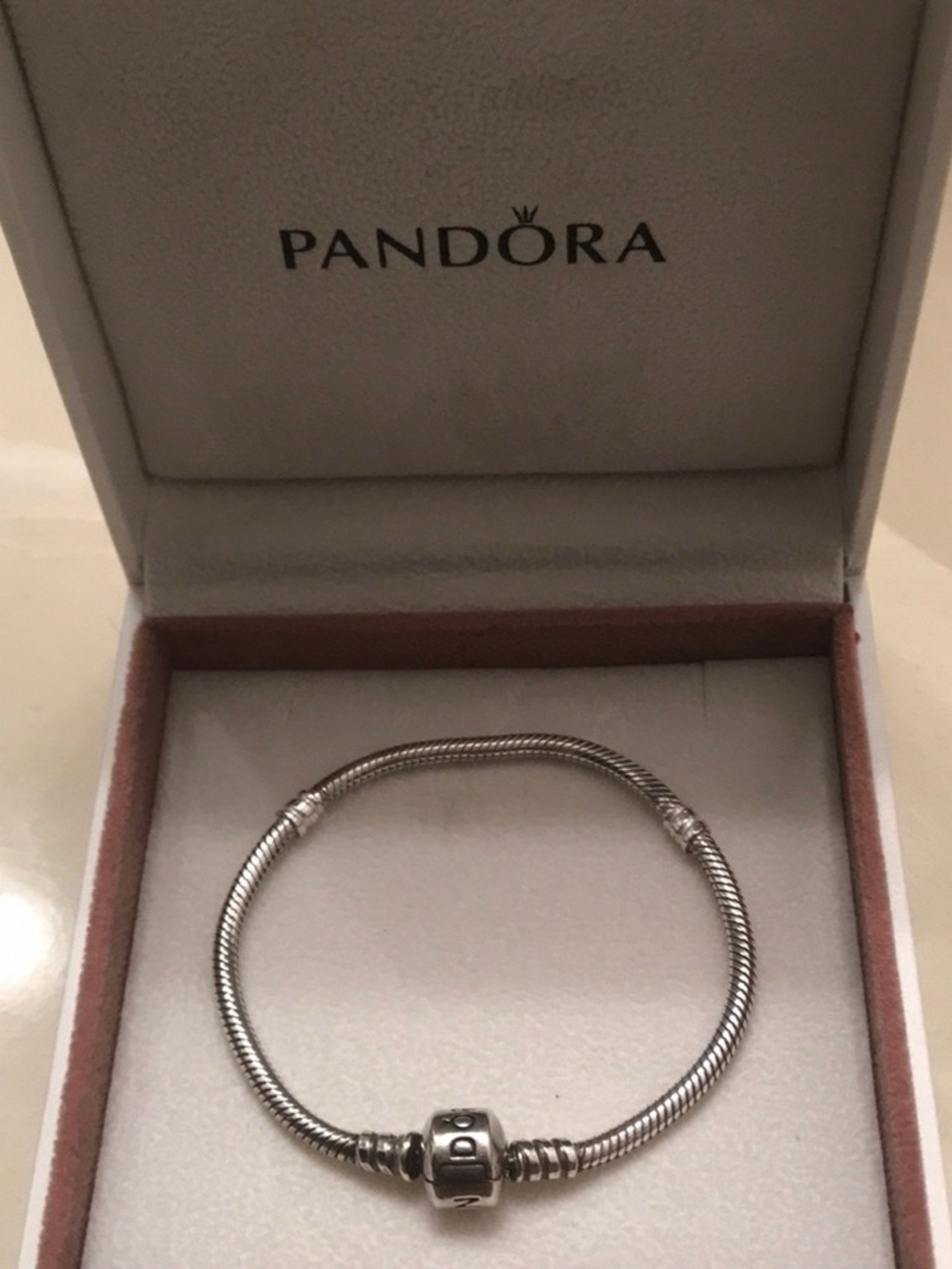 Pandora Silver Snake Chain Bracelet with Signature Clasp